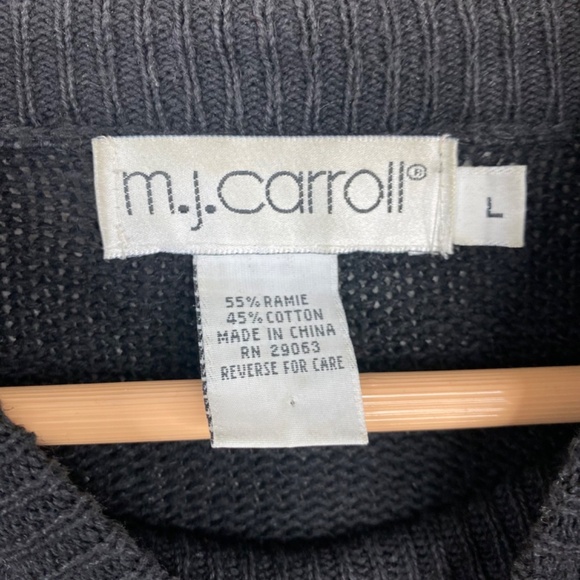 VTG 90s Ugly Christmas Sweater L MJ Carroll 3D Beards Elves Beaded Artsy Festive - Picture 7 of 11